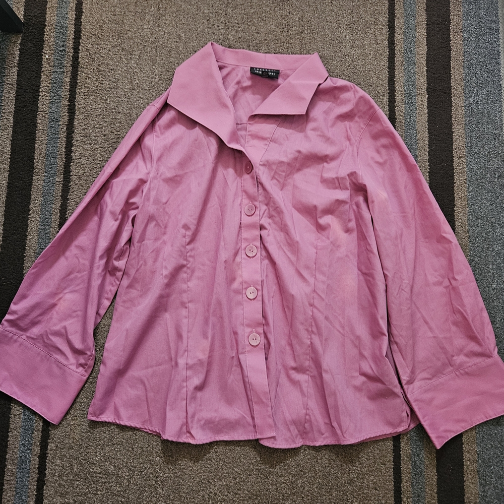 Foxcroft Women’s Blouse Pink Wrinkle Free Size 18